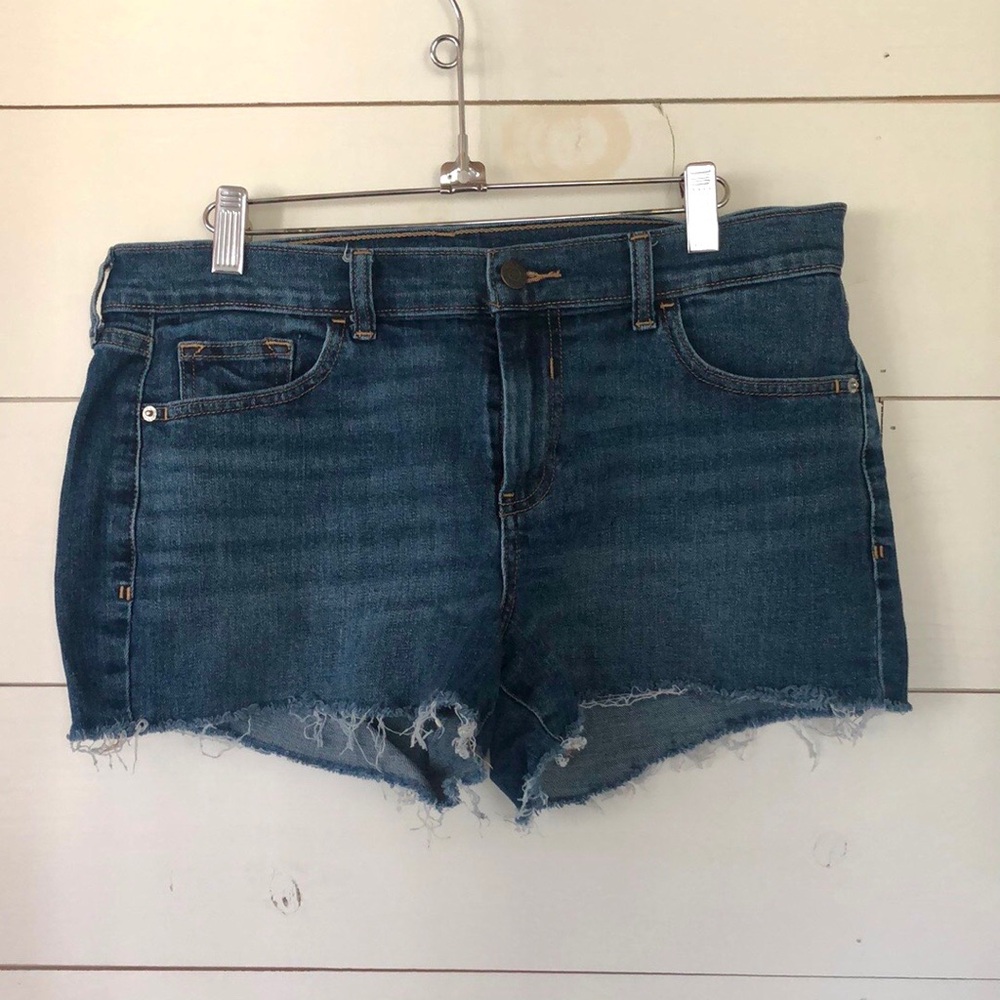 Old Navy Boyfriend Blue Denim Cutoff Frayed Shorts Size 10